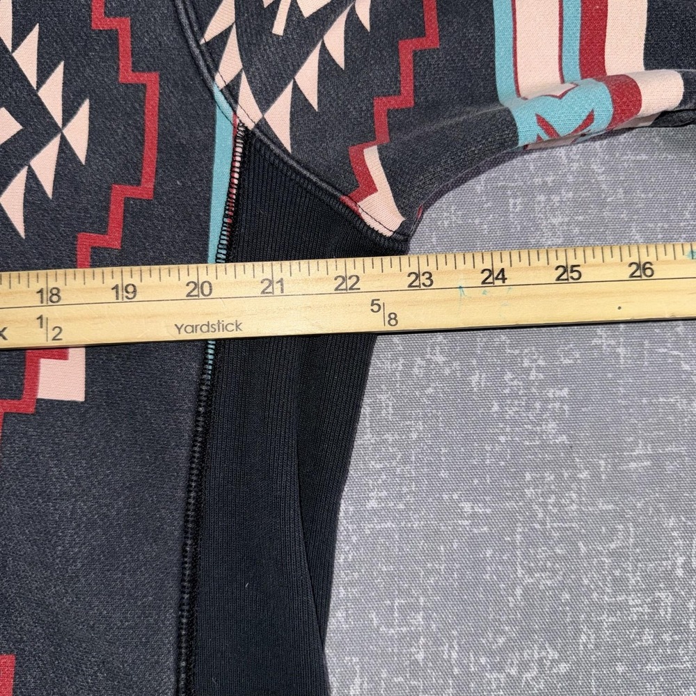Champion Reverse Weave Hoodie Mens Medium Black Aztec Geometric Fleece Pullover - Picture 5 of 10
